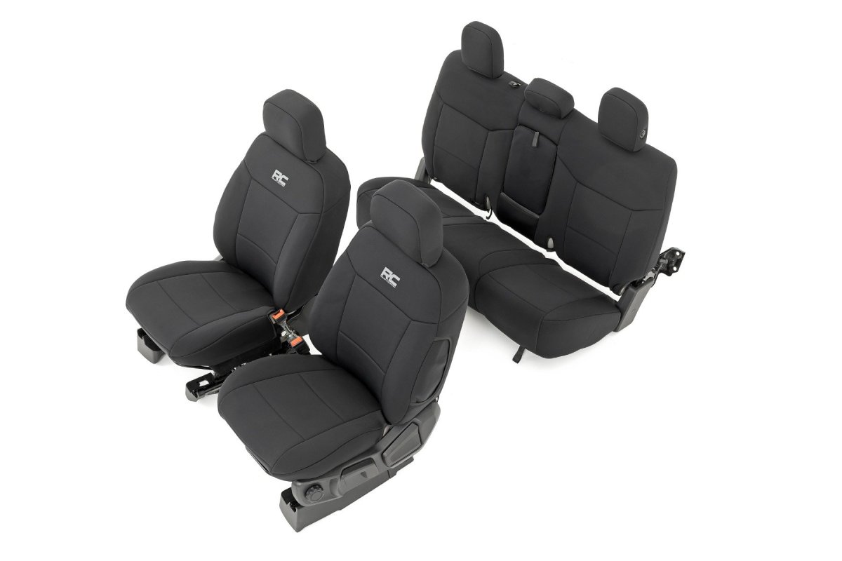 Ford Ranger Seat Covers - Front + Rear - Rough Country - Neoprene - '19-'25